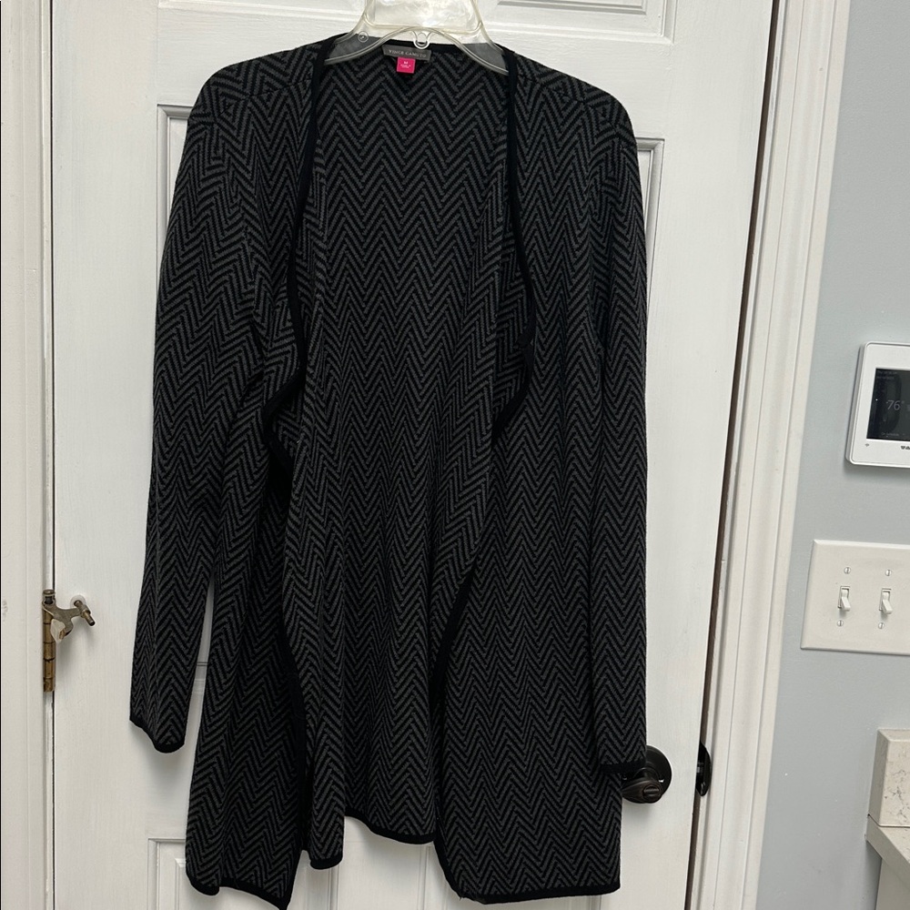 Vince Camuto Black and Gray Chevron Jacket